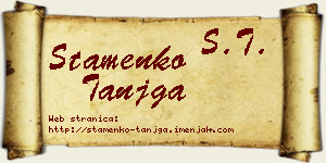 Stamenko Tanjga vizit kartica